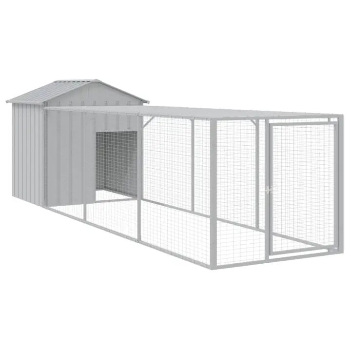 vidaXL Gallinero con Corral Jaula para Gallinas Pollos Acero Galvanizado Color Antracita,  Gris claro, y mas - 1