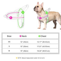 Harnés De Nylon Para Perros Y Gatos Con Colchón Ajustable Suave Para Exterior No Pull Para Bulldog Francés Chihuahua Perro Pupusa Color Negro/Azul/Rosa Tamaños XS/S/M - details 0