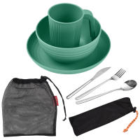 Juego De Utensilios Para Camping Portátil Con Tazón Plato Vaso Cuchara Tenedor Navaja De Acero Inoxidable Kit De Mesa Al Aire Libre Y Picnic - details 13