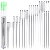 25 Pcs Agujas De Coser Con Ojo Grande De Acero Inoxidable Tamaños 1.6/1.8/2/2.2/2.4 Pulgadas Para Bordado Y Tejer Herramienta De Costura - details 0
