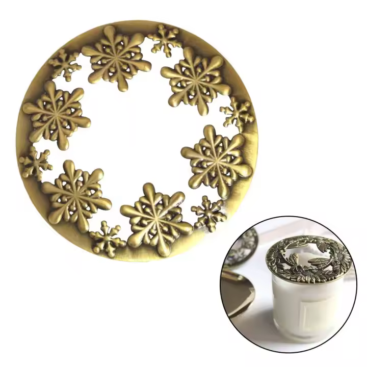 Tapa De Vela Vintage Con Patrón De Flores Estilo Retro Accesorio Decorativo Para Velas Y Incienso Cubierta De Metal Hueco - 1