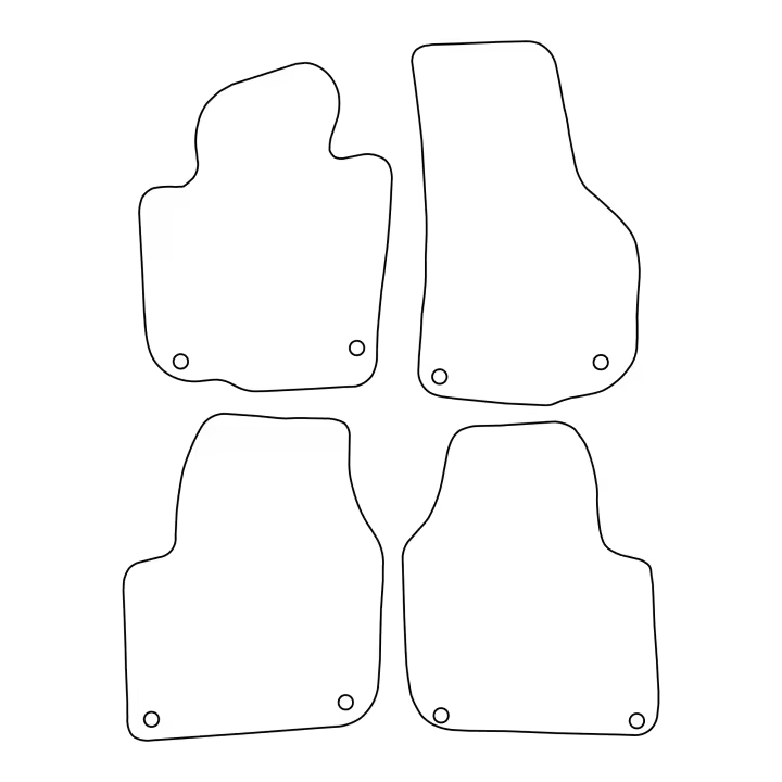 Juego de alfombrillas de terciopelo para Skoda Superb II 2008-2015 - ribete rojo - 1