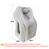 Almohada Inflable De Viaje Con Nuevo Patrón Soporte De Cuello Y Barba Para Avión Coche Autobús Tren Descanso En La Oficina - details 0