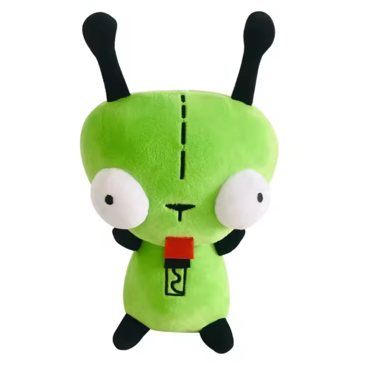 Figura De Peluche Alien ET 3D Ojos Verdes Invader ZIM GIR Para Perros Juguete Suave Coleccionable Regalo De Navidad Para Niños Material De Peluche Relleno De Algodón PP Tamaño 20cm Unisex - 1