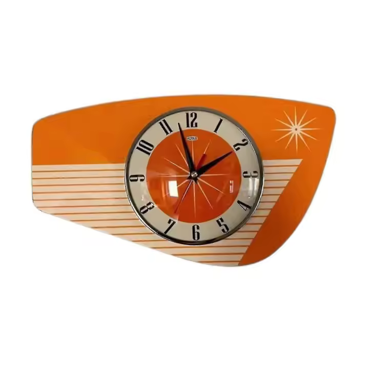 Vintage Mid Century Clock Battery Operated For Living Room Decoration - 1