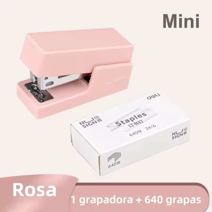 DELI Mini Stapler Set Máquina De Encuadernación Portátil Con Papel De Colores Uso De 24/6 26/6 Tornillos Suministros De Oficina Y Papelería Moda - 1