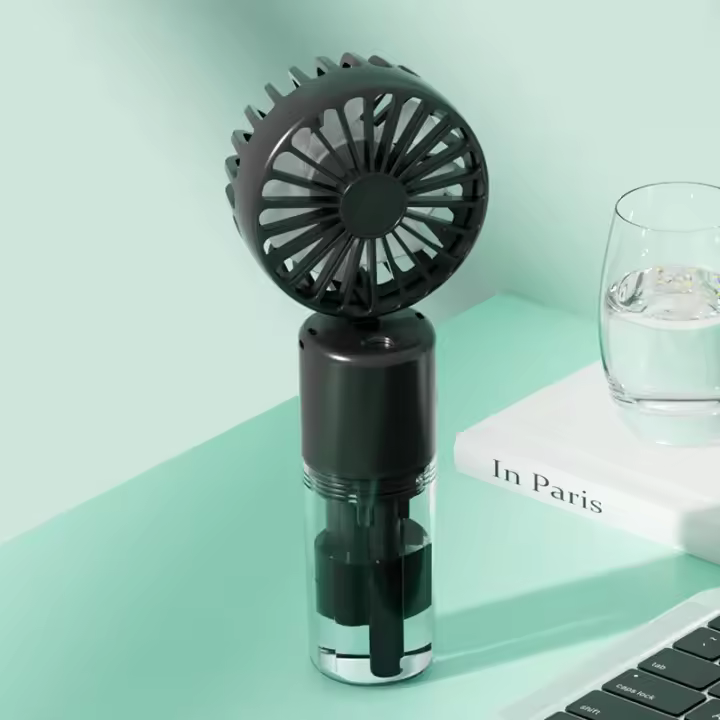 Mini Ventilador de mano con agua, Ventilador Portátil nebulizador,  Batería de Litio Recargable Ventilador Pequeño, humidificación - 1