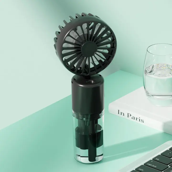Mini Ventilador de mano con agua, Ventilador Portátil nebulizador,  Batería de Litio Recargable Ventilador Pequeño, humidificación - 1