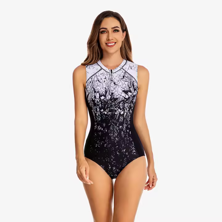Rashguard-bañador Deportivo DE UNA Pieza para Mujer, traje de baño sin Mangas para surfear, ropa de Playa 2025 - 1