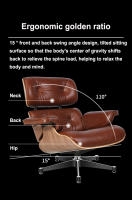 TY318 Classic Recliner Light Walnut Armchair With Waxing Cyan Cowhide Black Big Head Foot Swivel Deck Chair Lounge Chair Furniture - details 10