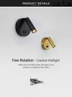 Lámpara De Pared Moderna Con Carga USB Y Luz De Lectura Plegable Rotación De 350 Grados Para Dormitorio Estudio Hotel - details 0