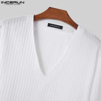 Camiseta De Hombre INCERUN Estilo Coreano 2024 Moda Casual Cuello V Pleated Suelto Manga Larga Cómoda Tallas S-5XL - details 9
