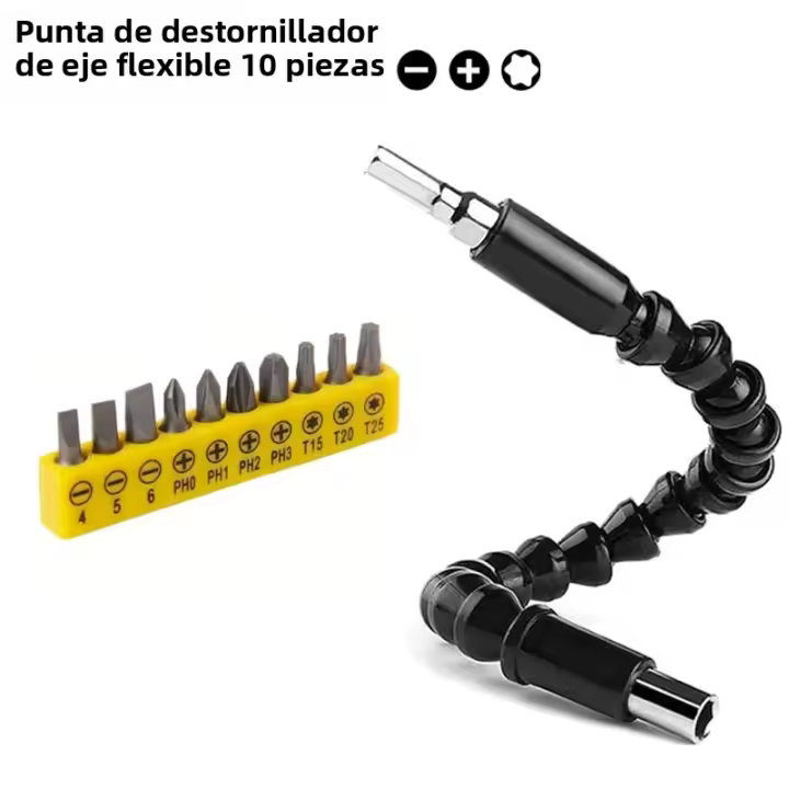 Adaptador De Destornillador Para Perforadora Ángulo Flexible Con Soporte De Bit Magnético Phillips Slot Torx Accesorio De Herramienta Eléctrica - 1
