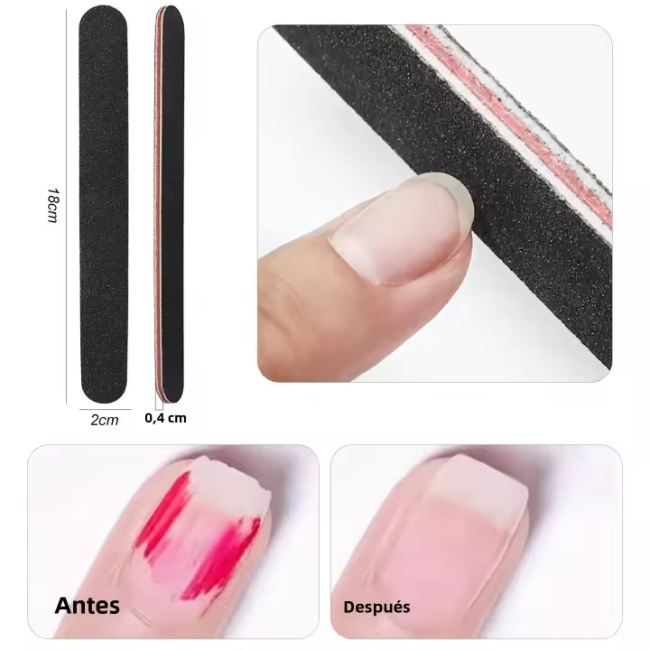 Set Profesional De 18 Piezas De Lijadores Para Uñas With Esponja De Arena Herramientas De Manicura Para Uñas De Gel UV Y Acrílico Kit De Pulidora De Uñas - 1