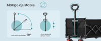 SONGMICS Carrito Plegable, Gran Capacidad 200 L, Carro de Jardín con Asa, para Exteriores, Carga 180 kg, Negro/Gris - details 5