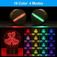 Lámparas LED 3D Luz Nocturna Con Control Remoto Inteligente Y Cable USB RGB Para Decoración De Dormitorio Regalos - details 21
