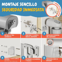 PARVULÍ Barrera Seguridad Niños Escalera Retráctil 0 a 140 cm + 2 Protectores de Puerta - Valla Seguridad Infantil - Barrera Perros Puerta - Puerta Escalera Bebe Seguridad - Interiores y Exteriores - details 3