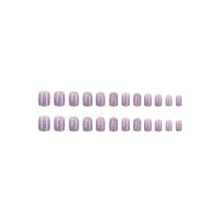 Kit De Uñas Postizas De Presión Para Mujeres Y Niñas 24 Piezas Juego De Uñas Postizas Cortas Cuadradas Con Diseño De Flores Geométricas Y Brillo Moda Oficina - details 71