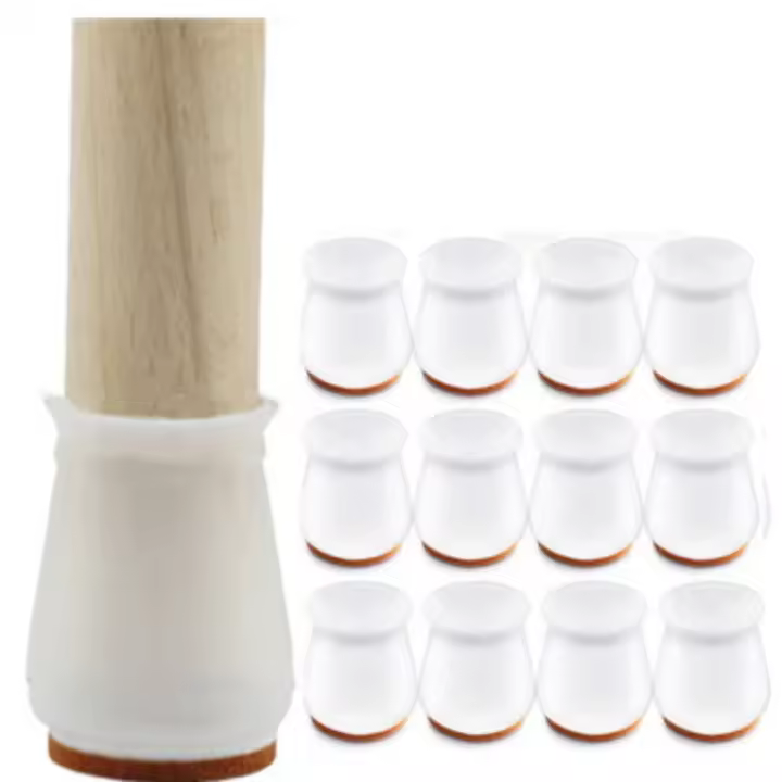 16pcs Protекторes De Pies De Muebles De Silicona Antideslizantes Con Tapete De Goma Para Pisos De Madera Protección Contra Rasguños Y Ruido - 1
