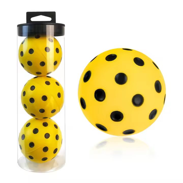 Bolas De Pickleball Silenciosas De Bajo Ruido Con Tapa Y 3 Piezas PU Suave Para Uso Interior Prácticas Para Principiantes Seniores Y Jugadores Jóvenes - 1