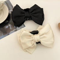 Cepillo De Pelo Elegante Para Mujeres Doble En Satén Estilo Francés Accesorio De Moda Para El Cabello Clip De Burbuja Con Lazo - details 3