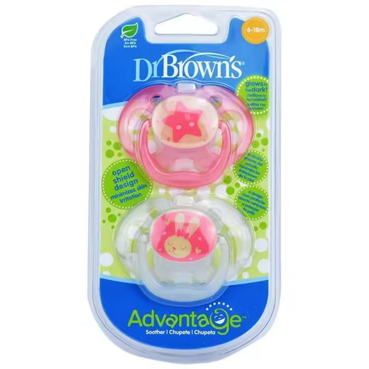 Dr Brown'S Chupete Silicona Advantage Reversible Nocturno T2 Colores Surtidos 6-18 M - 1