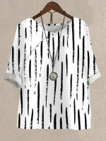 Conjunto De Moda Para Mujer Con Manga Corta Y Estampado Top Y Pantalones Elásticos Casual Ropa Suelta Para El Día Traje De Pista - details 1