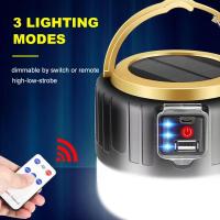 Lámpara De Camping LED Solar Recargable 1000W Portátil Para Barril De Barbacoa Senderismo Mercado Nocturno Luces De Emergencia - details 1