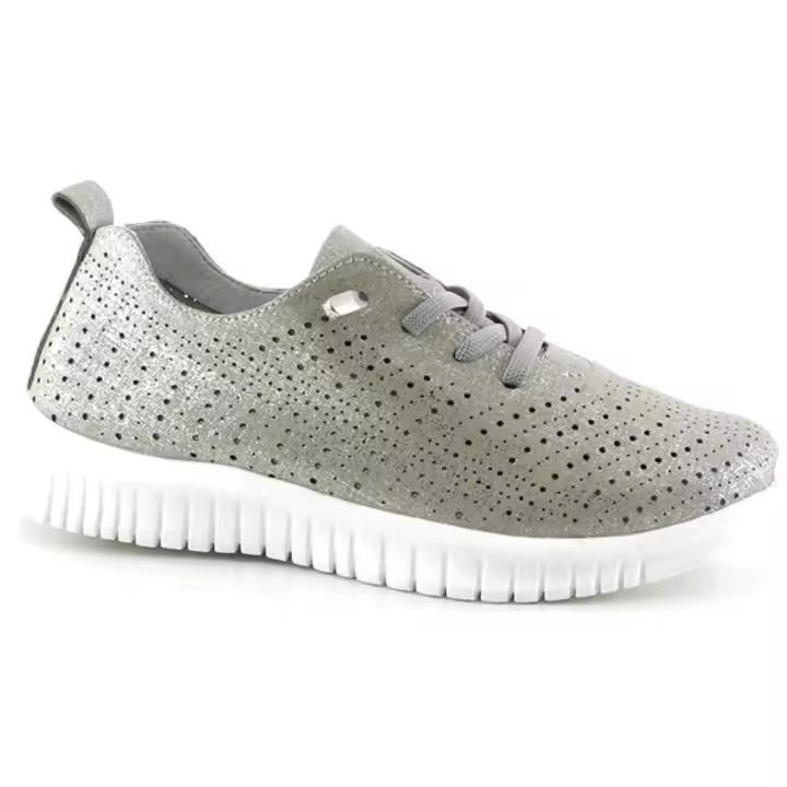 Amarpies zapato sport para mujer aog28352 color plata - 1