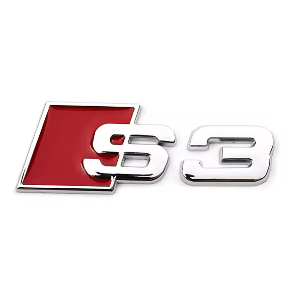 Emblema Adhesivo S3 Para Maletero Compatible Con Audi Plateado - 1