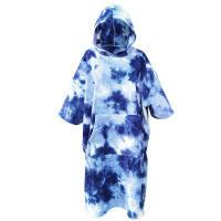 Toalla De Playa Con Capucha Para Surf Microfibra Ropa De Baño Con Bolsillos Grande Toalla De Natación Secado Rápido Tie-Dry - details 0
