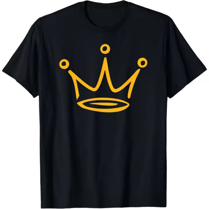 Camiseta de Manga Corta, 100% Algodón, Ropa Unisex para Hombres y Mujeres en 5 Tallas, Camiseta Negra, Cuello redondo con estampado. - 1