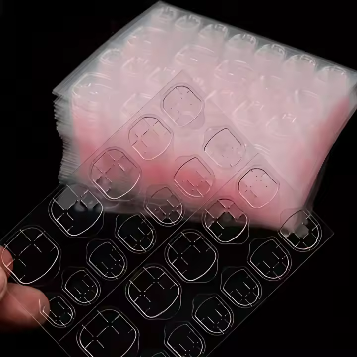 10 Hojas De Adhesivo Para Uñas Doble Cara Resistente Al Agua Y Ambiente Para Uñas Postizas Press on Tamaño 5.6cm/7.6cm - 1