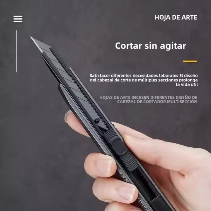 Cuchillo De Utilidad 9mm Con Corte De Snap off Para Manualidades Y Corte De Papel Estación De Desempaque Portátil Herramienta DIY - 1