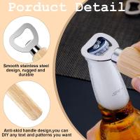 Abrebotellas Portátil De Madera Y Acero Inoxidable Grabado Para Regalo De Cocina Boda Fiesta Abrebotellas De Barman - details 0