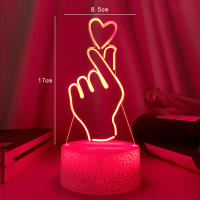 Lámpara Nocturna LED 3D Para Niños Luz De Noche Creativa Para Mesa Lámpara De Cama Romántica Decoración De Hogar Regalo Para Niña - details 10