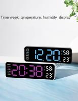 Reloj De Alarma Digital LED Con Mostrador De Temperatura Humedad Y Día Semanal Ajustable Brillo Para Hogar Y Habitación - details 2