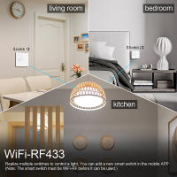 Interruptor De Pared Inteligente Wifi Tuya 1/2/3 Gang EU Con Control Remoto RF433 Compatible Con Alexa Y Google Home - details 3