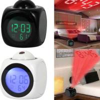 Reloj De Alarma Con Proyección Y Luz LED Reloj De Campana Multifuncional Con Alerta De Voz Y Temperatura Para Dormitorio - details 1