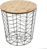 STARLEY- Mesa Auxiliar Nórdica Con Tapa De Madera Extraíble Mesita De Centro Para Café Té Estructura Metálica Pone Salón Dormitorio Habitación Mesita De Centro Cónica 39X38cm - details 0