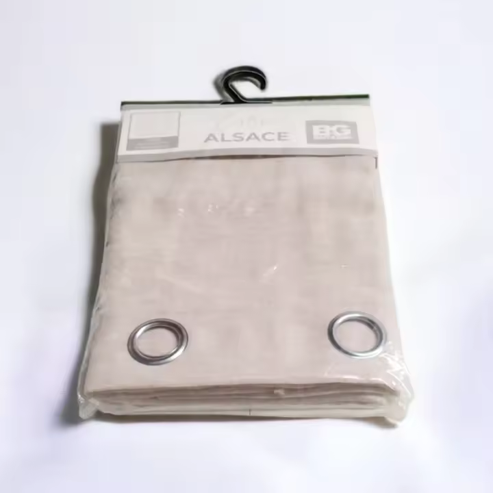 Mercatienda - Cortinas Rústicas Visillos para Ventanas - Set de 2 Unidades en Beige - 145 X 260 Cm - 1