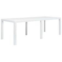vidaXL Mesa de jardín de plástico aspecto ratán 220x90x72 cm en color Marrón/Blanco/Antracita | estructura resistente ideal para salón dormitorio o estudio - details 1