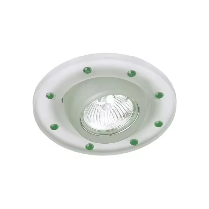 CRISTAL RECORD Aro Empotrable Cristal Basculante Chatones Verdes CRISTALRECORD 21-010-02-260 - Iluminación Elegante - Ahorro de Energía - 1