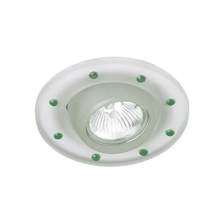CRISTAL RECORD Aro Empotrable Cristal Basculante Chatones Verdes CRISTALRECORD 21-010-02-260 - Iluminación Elegante - Ahorro de Energía - 1