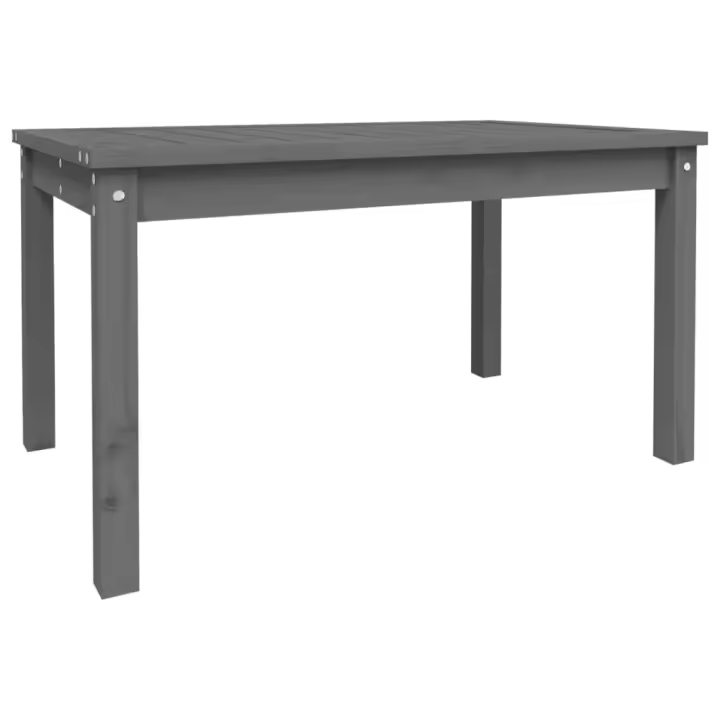 Mesa de Jardín Madera maciza de Pino Gris 82,5x50,5x45 cm - 1