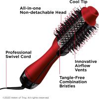 Cepillo secador de pelo de doble voltaje con estilizador antifrizz de iones negativos - voluminizador de aire caliente para 220V-240V Europa y uso en viajes  Ahora con motor mejorado, menos frizz, más brillo y menos daño por calor para lograr u - details 7