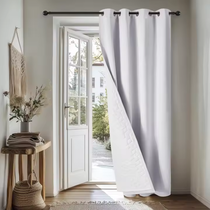 Deconovo Cortinas Termicas Aislantes Frio y Calor para Salon Dormitorio de Opacas 1 Pieza Cortina Divisoria, 200x280cm Negro - 1