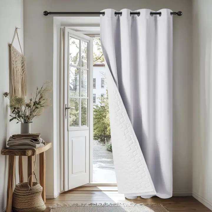 Deconovo Cortinas Termicas Aislantes Frio y Calor para Salon Dormitorio de Opacas 1 Pieza Cortina Divisoria, 200x280cm Negro - 1