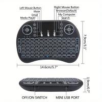 Teclado Inalámbrico Mini I8 2.4G Con Mouse De Aire Y Pantalla Táctil RGB Retroiluminada Para Android TV Box PC Conexión RF Incluye Batería - details 6