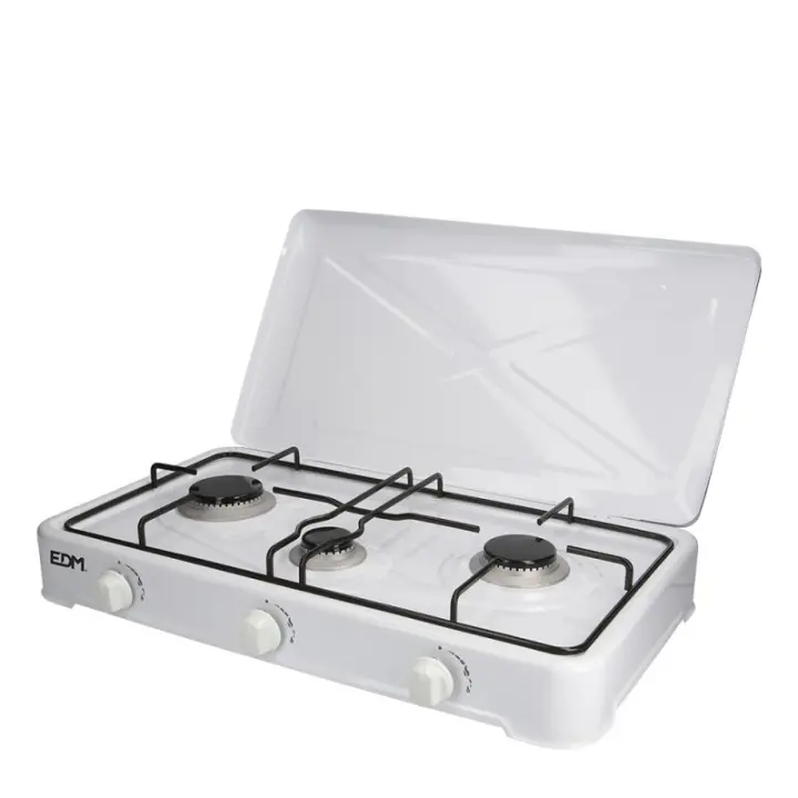 Cocina De Gas Butano EDM Portátil Esmaltada 3 Fuegos - 1